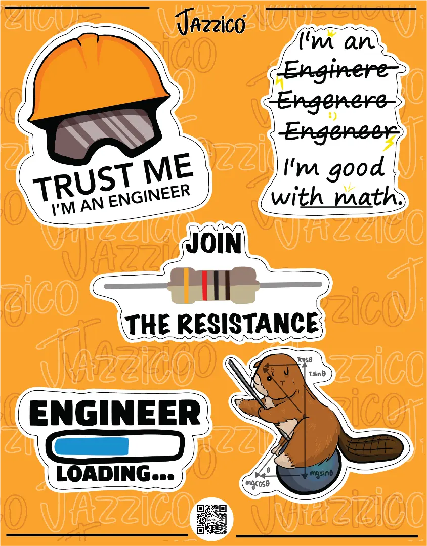 ENGINEERS: STICKERS SHEET - STICKERS SHEET - Jazzico Co.
