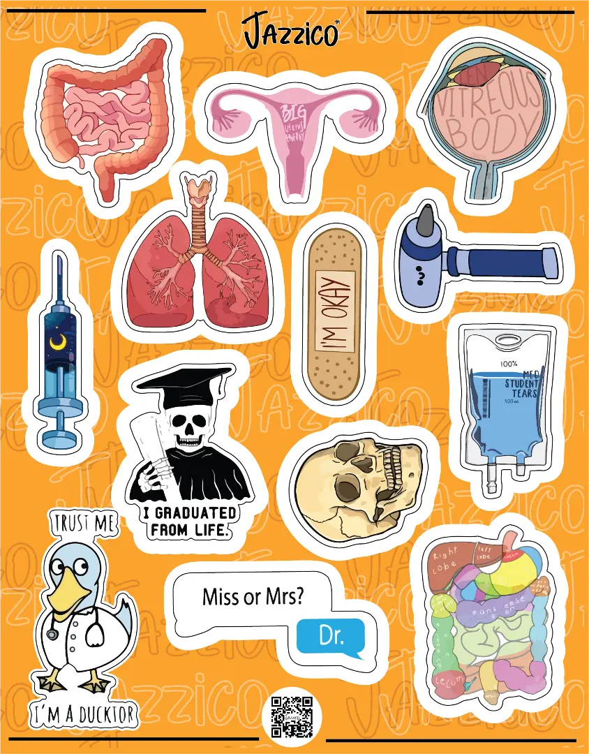 MEDICINE DEDICATES: STICKERS SHEET - STICKERS SHEET - Jazzico Co.