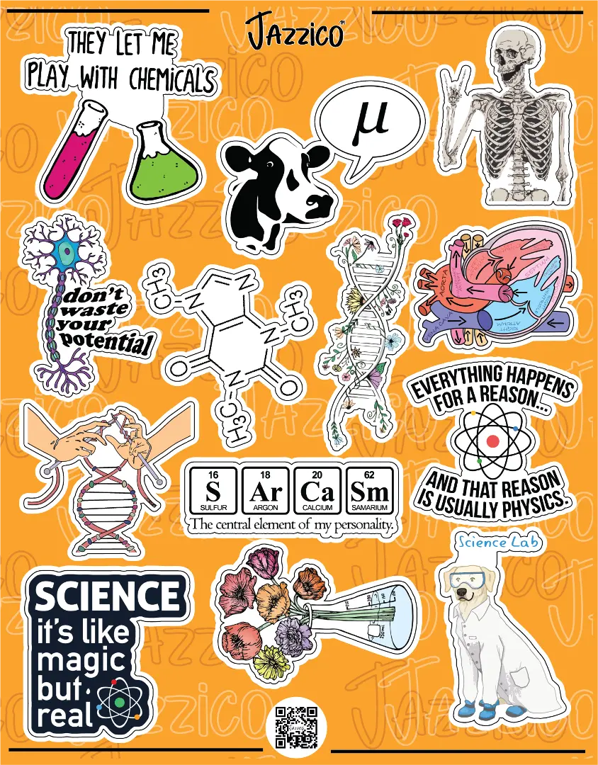 SCIENCES DEDICATES: STICKERS SHEET - STICKERS SHEET - Jazzico Co.