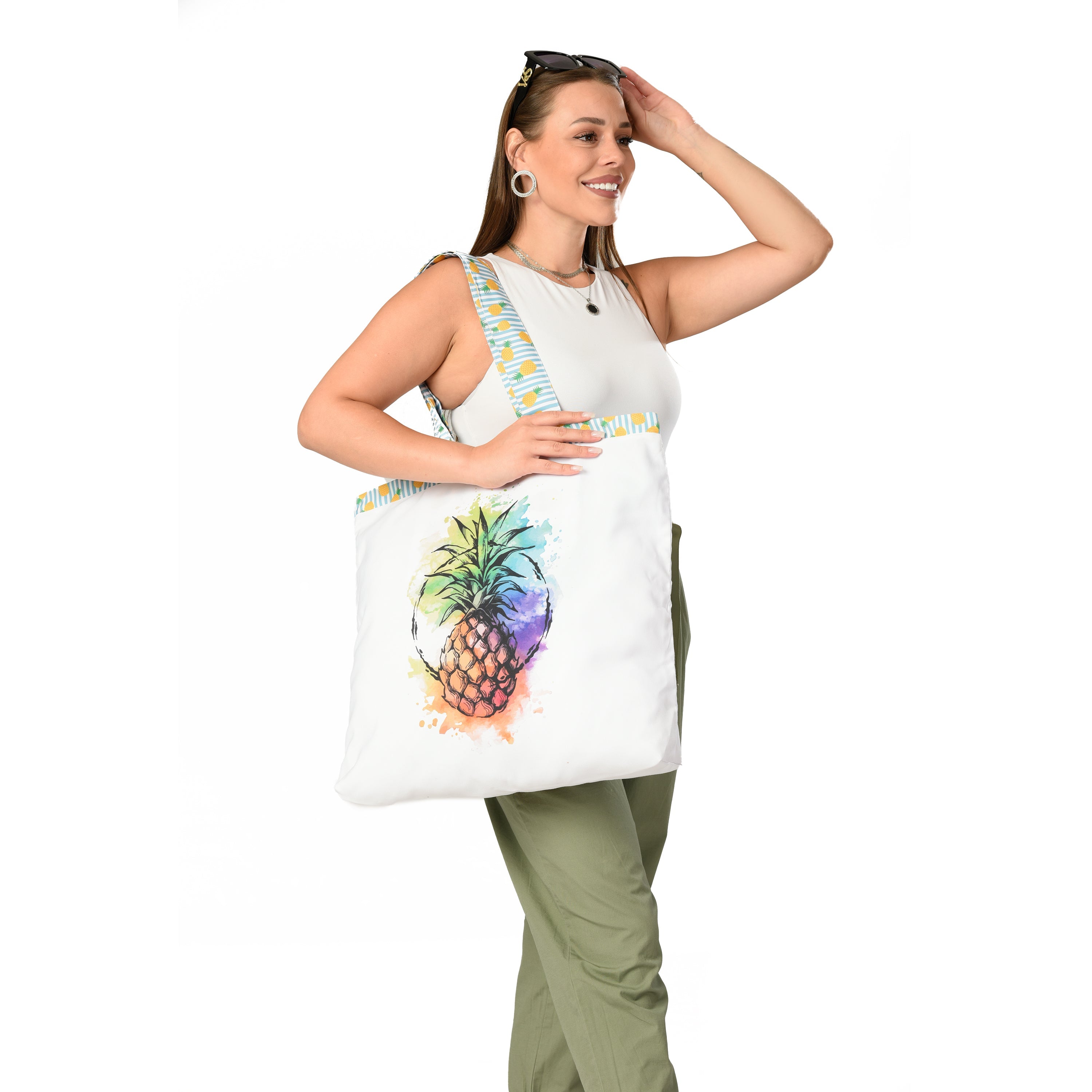 Pineapple Tote Bag + Makeup Bag