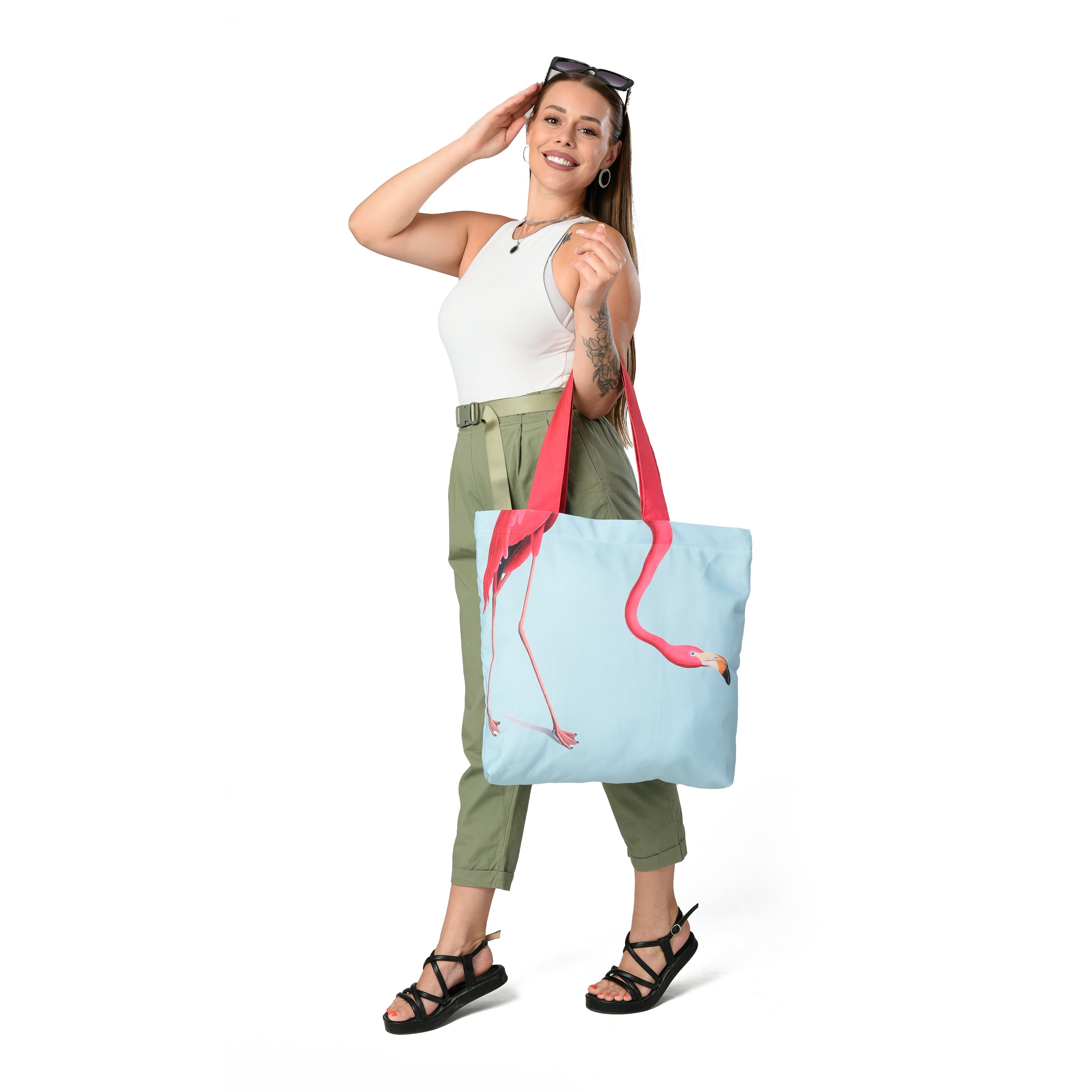 Flamingo Tote Bag + Makeup Bag