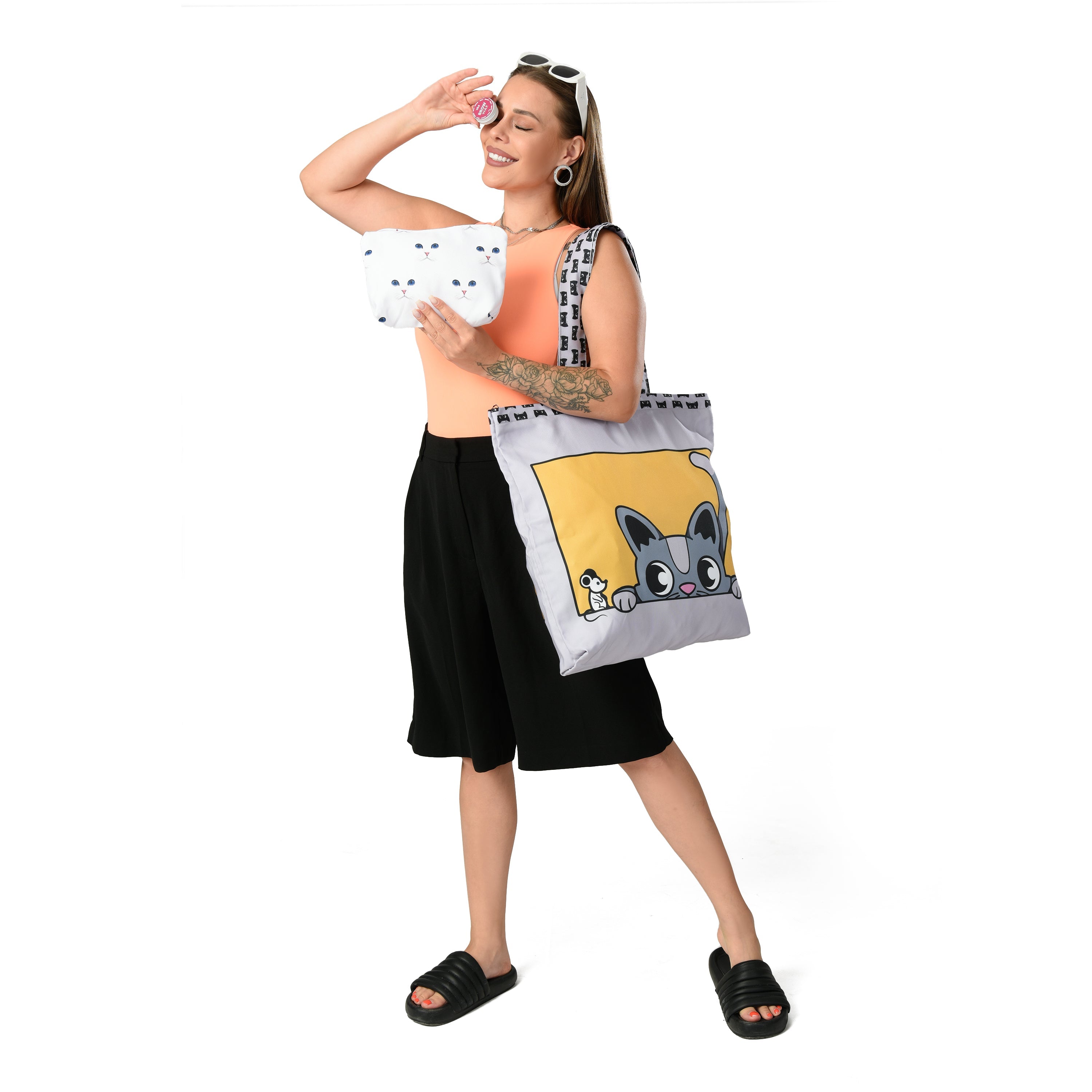 Cat & Mouse Tote Bag + Makeup Bag