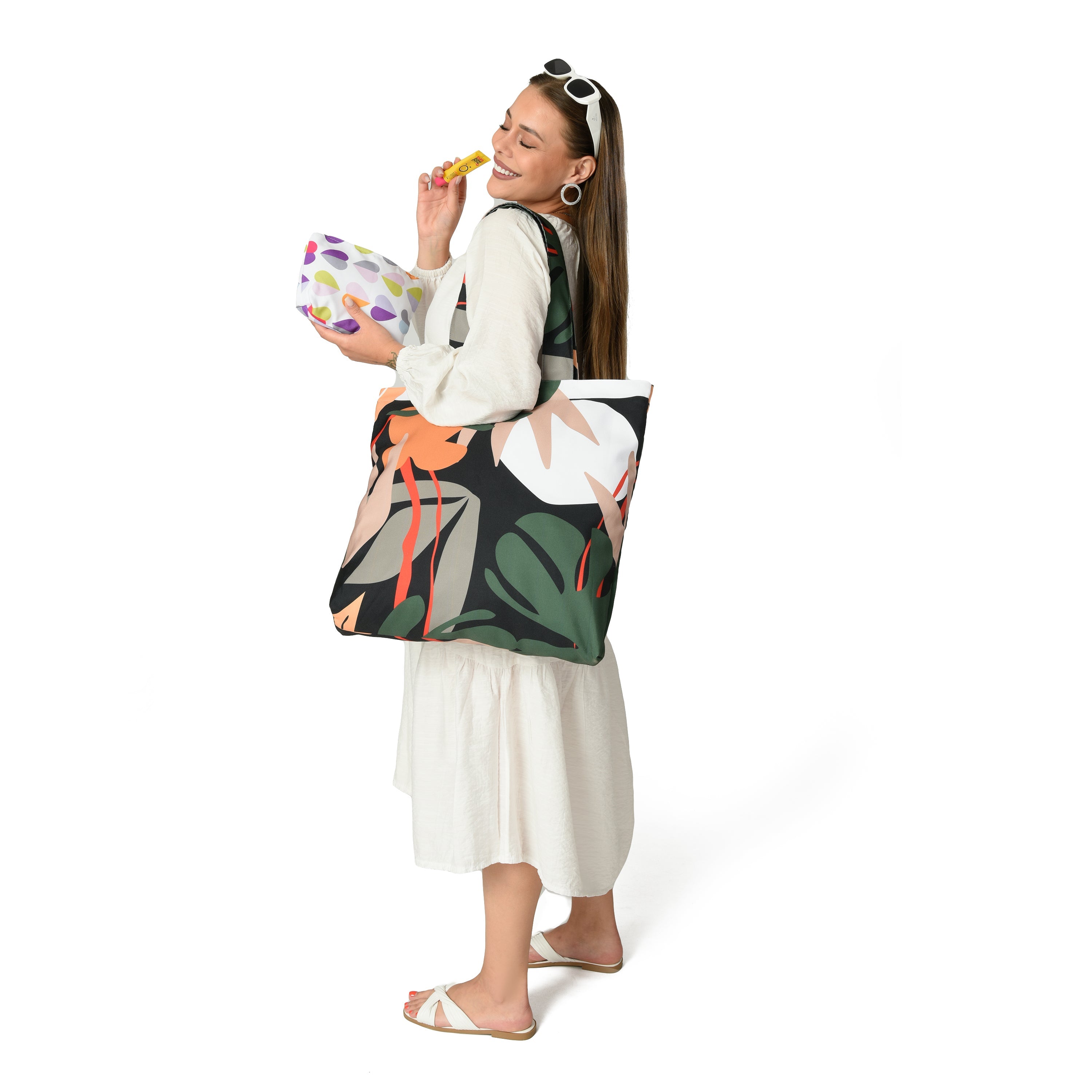 Floral Tote Bag + Makeup Bag