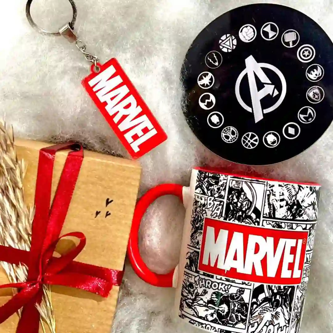 Marvel-themed mugs and more.